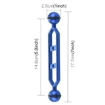 PULUZ 7.0 inch 17.7cm Aluminum Alloy Dual Balls Arm, Ball Diameter: 25mm - Image 3