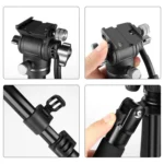 PULUZ 1.6m Reverse-Folding Professional Video Tripod with Fluid Drag Head - Image 3