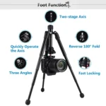 PULUZ Pocket Mini Microspur Photos Magnesium Alloy Tripod Mount with 360 Degree Ball Head for DSLR & Digital Camera, Adjustable Height: 24.5-57cm, Load Max: 3kg - Image 4