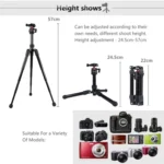 PULUZ Pocket Mini Microspur Photos Magnesium Alloy Tripod Mount with 360 Degree Ball Head for DSLR & Digital Camera, Adjustable Height: 24.5-57cm, Load Max: 3kg - Image 9