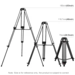 PULUZ Professional Heavy Duty Camcorder Aluminum Alloy Tripod - Image 3