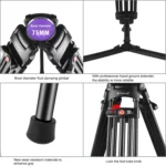 PULUZ Professional Heavy Duty Camcorder Aluminum Alloy Tripod - Image 4