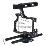PULUZ Camera Cage Handle Stabilizer for Sony A7 & A7S & A7R, A7 II & A7R II & A7S II, A7R III & A7S III, A7R IV, A6000, A6500, A6300, Panasonic Lumix DMC-GH4 - Image 7