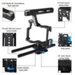 PULUZ Camera Cage Handle Stabilizer for Sony A7 & A7S & A7R, A7 II & A7R II & A7S II, A7R III & A7S III, A7R IV, A6000, A6500, A6300, Panasonic Lumix DMC-GH4 - Image 8