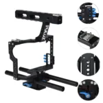 PULUZ Camera Cage Handle Stabilizer for Sony A7 & A7S & A7R, A7 II & A7R II & A7S II, A7R III & A7S III, A7R IV, A6000, A6500, A6300, Panasonic Lumix DMC-GH4 - Image 9