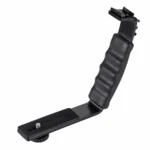 PULUZ L-Shape Bracket Handheld Grip Holder with Dual Side Cold Shoe Mounts for Video Light Flash, DSLR Camera - Image 2