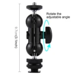 PULUZ Flash Hot Shoe Swivel Ball Head 1/4 inch Tripod Screw Magic Arm with Lock - Image 4