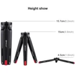 PULUZ Pocket Mini Metal Desktop Tripod Mount with 1/4 inch to 3/8 inch Thread Adapter Screw for DSLR & Digital Cameras, Adjustable Height: 4.5-15cm, Load: 20kg - Image 5