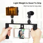 PULUZ Vlogging Live Broadcast Smartphone Video Rig Filmmaking Recording Handle Stabilizer Aluminum Bracket for iPhone, Galaxy, Huawei, Xiaomi, HTC, LG, Google, and Other Smartphones - Image 5