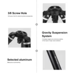 PULUZ 4-Section Folding Legs Metal Tripod Mount for DSLR / SLR Camera, Adjustable Height: 97-180cm - Image 5