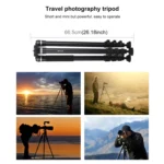 PULUZ 4-Section Folding Legs Metal Tripod Mount for DSLR / SLR Camera, Adjustable Height: 97-180cm - Image 9