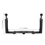 PULUZ Dual Handle Aluminium Tray Stabilizer with Dual Ball Aluminum Alloy Clamp for Underwater Camera Housings - Image 3