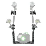 PULUZ Dual Handle Aluminium Tray Stabilizer with Dual Ball Aluminum Alloy Clamp for Underwater Camera Housings - Image 5
