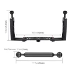 PULUZ Dual Handle Aluminium Tray Stabilizer with 2 x Dual Ball Aluminum Alloy Clamp & 2 x 7 inch Floating Arm for Underwater Camera Housings - Image 3
