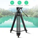 PULUZ Professional Heavy Duty Video Camcorder Aluminum Alloy Tripod with Fluid Drag Head for DSLR / SLR Camera, Adjustable Height: 80-160cm - Image 11