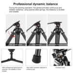 PULUZ Professional Heavy Duty Video Camcorder Aluminum Alloy Tripod with Fluid Drag Head for DSLR / SLR Camera, Adjustable Height: 80-160cm - Image 7