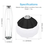 PULUZ 65cm Foldable Lantern Softbox SpeedLite Flash Light Foldable Diffuser - Image 3