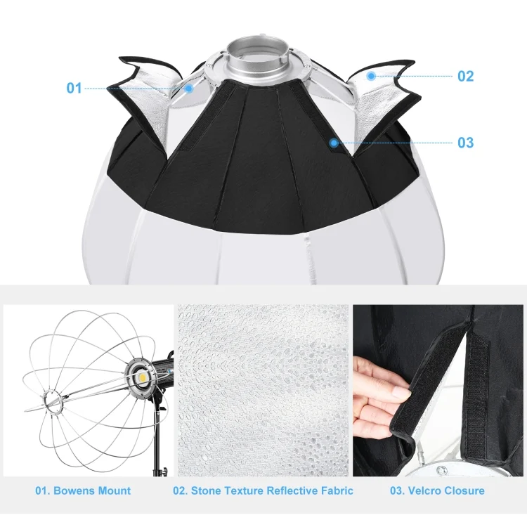 PU3057_3.webp PULUZ 65cm Foldable Lantern Softbox SpeedLite Flash Light Foldable Diffuser - Image 4