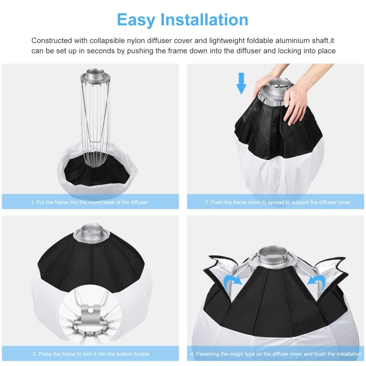 PU3057_5.webp PULUZ 65cm Foldable Lantern Softbox SpeedLite Flash Light Foldable Diffuser - Image 6