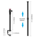 PULUZ C Clamp Mount Light Stand Extension Central Shaft Rod Monopod Holder Kits with Ball-Head, Rod Length: 33-60cm - Image 2