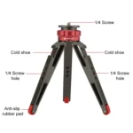 PULUZ Desktop Vlogging Live Tripod Holder with Cold Shoe Bases for DSLR & Digital Cameras, Adjustable Height: 7.5-14.5cm - Image 3