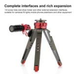 PULUZ Desktop Vlogging Live Tripod Holder with Cold Shoe Bases for DSLR & Digital Cameras, Adjustable Height: 7.5-14.5cm - Image 4