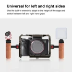 PULUZ 1/4 inch Screw Universal Camera Wooden Side Handle with Cold Shoe Mount for Camera Cage Stabilizer - Image 5