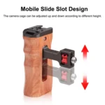 PULUZ 3/8 inch Screw Universal Camera Wooden Side Handle with Cold Shoe Mount for Camera Cage Stabilizer - Image 4