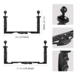 PULUZ Dual Handles Aluminium Alloy Tray Stabilizer for Underwater Camera Housings - Image 5