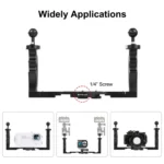 PULUZ Dual Handles Aluminium Alloy Tray Stabilizer for Underwater Camera Housings - Image 6