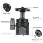 PULUZ 360 Panorama Aluminum Alloy Tripod Ball Head Adapter with Knob Lock - Image 3