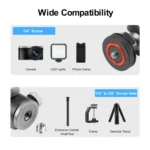 PULUZ Dual Cold Shoes Aluminum Alloy Tripod Ball Head Adapter - Image 6