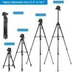 PULUZ Aluminum Selfie Live Tripod Mount with Three-dimensional Head & Phone Clamp - Image 3