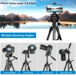 PULUZ Aluminum Selfie Live Tripod Mount with Three-dimensional Head & Phone Clamp - Image 7