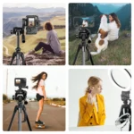 PULUZ Aluminum Selfie Live Tripod Mount with Three-dimensional Head & Phone Clamp - Image 9