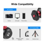 PULUZ 360 Degree Panoramic Metal Tripod Ball Head Adapter - Image 6