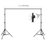 2 x 2m Photo Studio Background Support Stand Backdrop Crossbar Bracket - Image 2