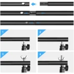 2 x 2m Photo Studio Background Support Stand Backdrop Crossbar Bracket - Image 5