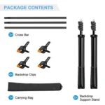 2 x 2m Photo Studio Background Support Stand Backdrop Crossbar Bracket - Image 7