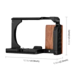 For Sony ZV-E10 PULUZ Wood Handle Metal Camera Cage Stabilizer Rig - Image 3