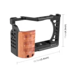For Sony ZV-E1 PULUZ Wood Handle Metal Camera Cage Stabilizer Rig - Image 2