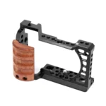 For Sony A6400 / A6300 / A6100 / A6000 PULUZ Wood Handle Metal Camera Cage Stabilizer Rig - Image 2