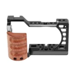 For Sony A6400 / A6300 / A6100 / A6000 PULUZ Wood Handle Metal Camera Cage Stabilizer Rig - Image 4