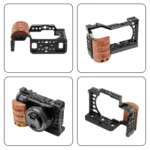 For Sony A6400 / A6300 / A6100 / A6000 PULUZ Wood Handle Metal Camera Cage Stabilizer Rig - Image 6