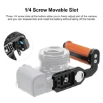 PULUZ Wooden Left Side Handle Vertical Shoot Quick Release L Plate - Image 6