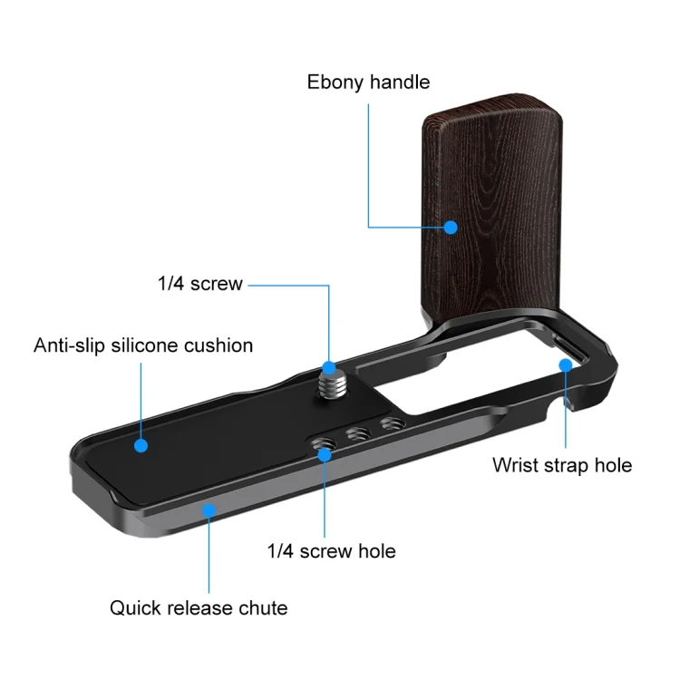 PU3124B_3.webp For Fujifilm X100VI PULUZ 1/4 inch Vertical Shoot Quick Release L Plate Bracket Base Holder - Image 4