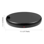PULUZ 45cm Remote Control Adjusting Speed Rotating Turntable Display Stand with Power Socket, Black, Load 100kg - Image 2