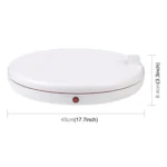 PULUZ 45cm Remote Control Adjusting Speed Rotating Turntable Display Stand with Power Socket, White, Load 100kg - Image 2