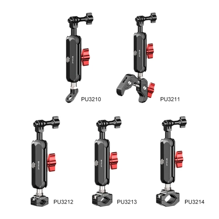 PU3210_10.webp PULUZ Motorcycle Rearview Oblique CNC Metal Magic Arm Rod Mount - Image 11