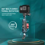 PULUZ Motorcycle Rearview Oblique CNC Metal Magic Arm Rod Mount - Image 9